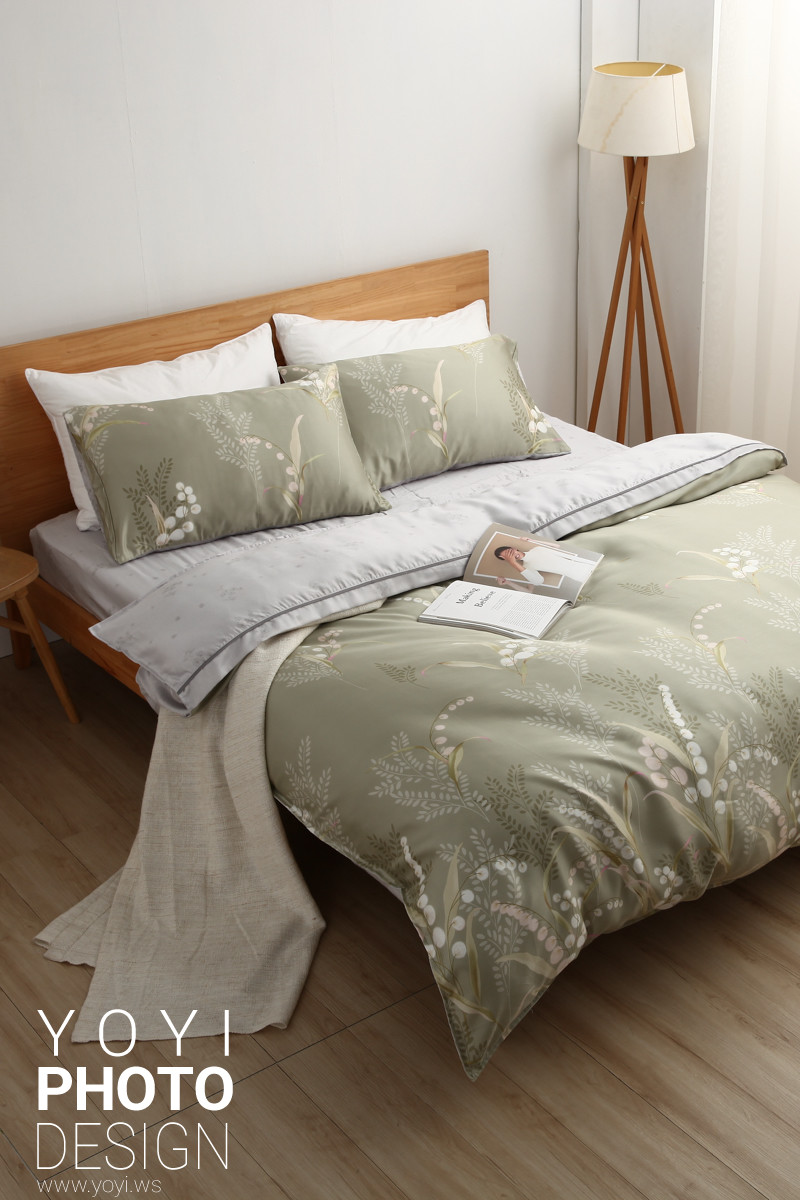 寢具商品攝影｜白藍配色簡約風格雙人床包組居家情境攝影 75