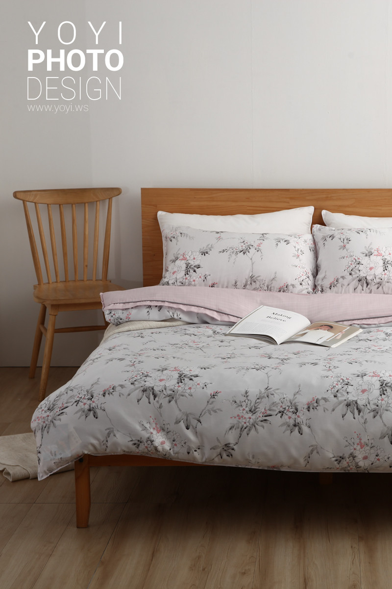 寢具商品攝影｜白藍配色簡約風格雙人床包組居家情境攝影 89