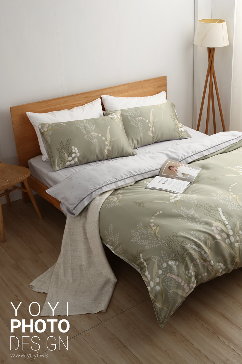 寢具商品攝影｜白藍配色簡約風格雙人床包組居家情境攝影 127
