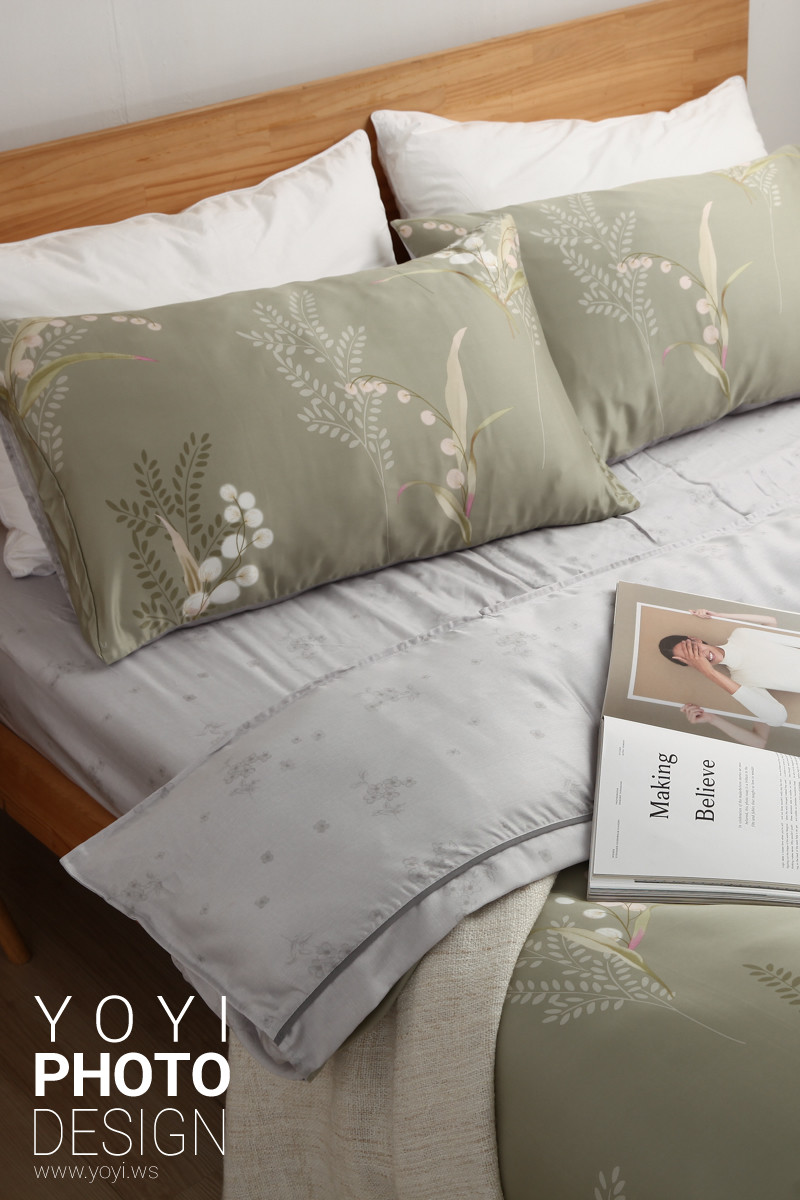 寢具商品攝影｜白藍配色簡約風格雙人床包組居家情境攝影 129