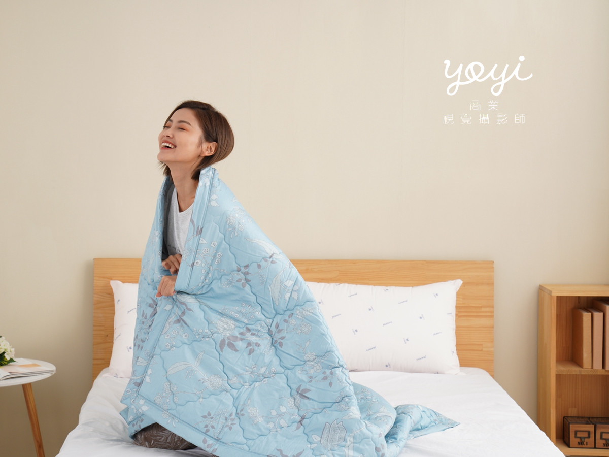 寢具商品攝影｜藍色花卉圖騰床包組居家風格攝影｜上宜卓螢 15