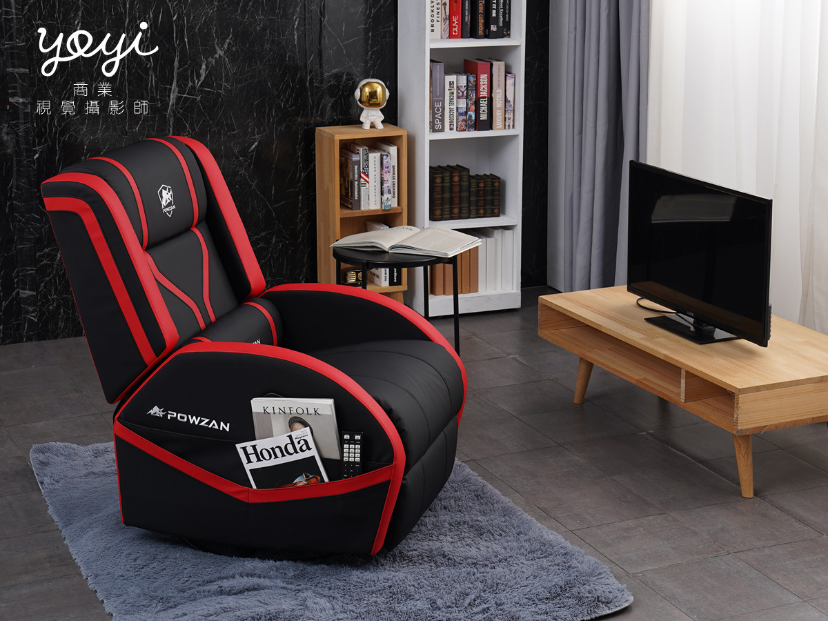 電競椅攝影｜紅黑配色機能電競椅賽博龐克光影攝影家具商品攝影 1