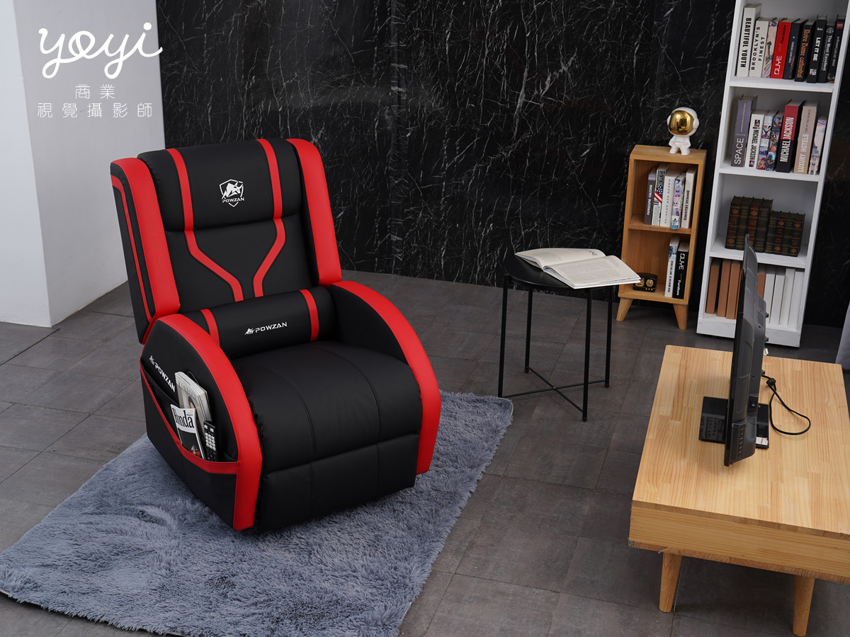 電競椅攝影｜紅黑配色機能電競椅賽博龐克光影攝影家具商品攝影 3