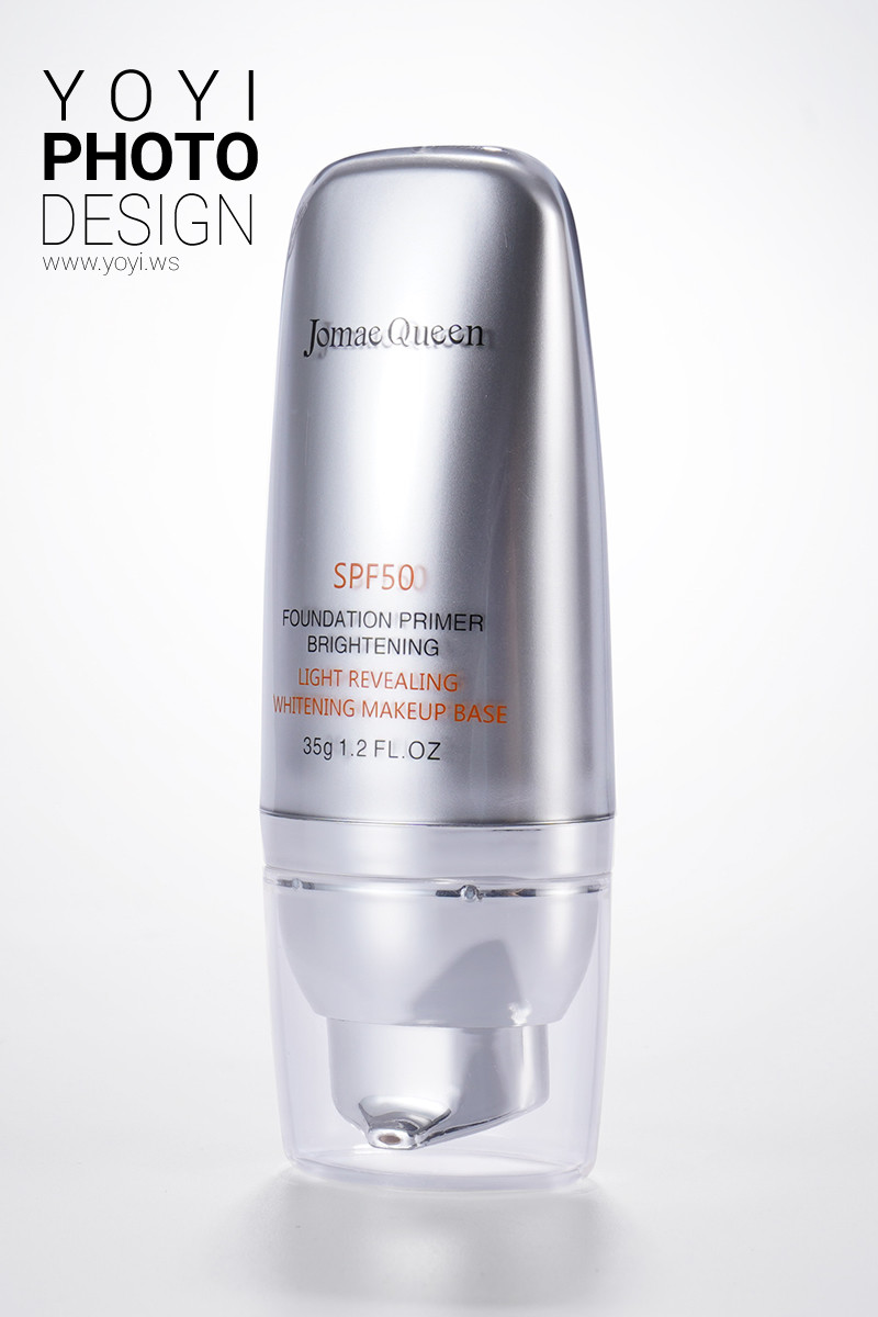 美妝保養品攝影｜銀白質感極簡精華液與護膚產品視覺攝影 3