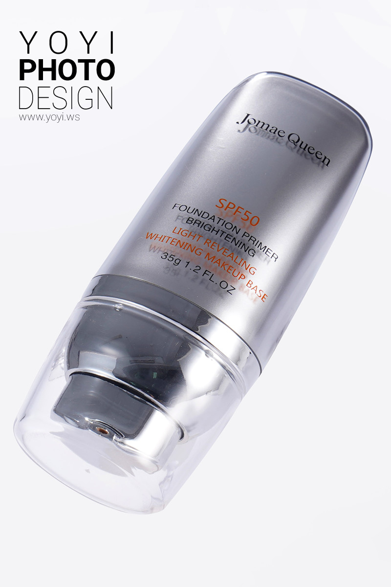 美妝保養品攝影｜銀白質感極簡精華液與護膚產品視覺攝影 7