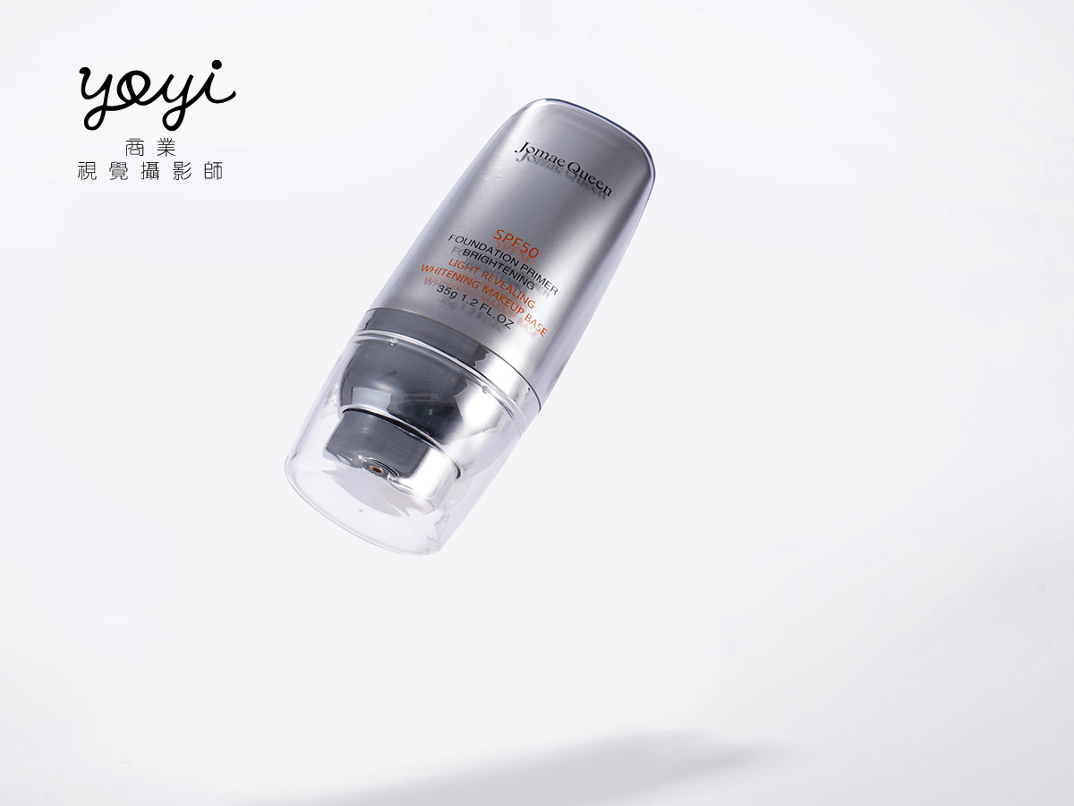 美妝保養品攝影｜銀白質感極簡精華液與護膚產品視覺攝影 9