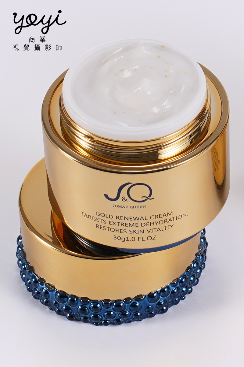 美妝保養品攝影｜金級機能乳霜罐與奢華質地視覺攝影 9