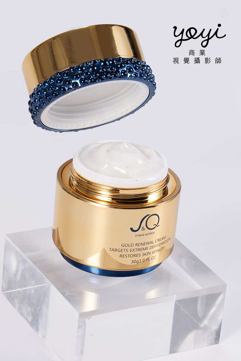 美妝保養品攝影｜金級機能乳霜罐與奢華質地視覺攝影 13