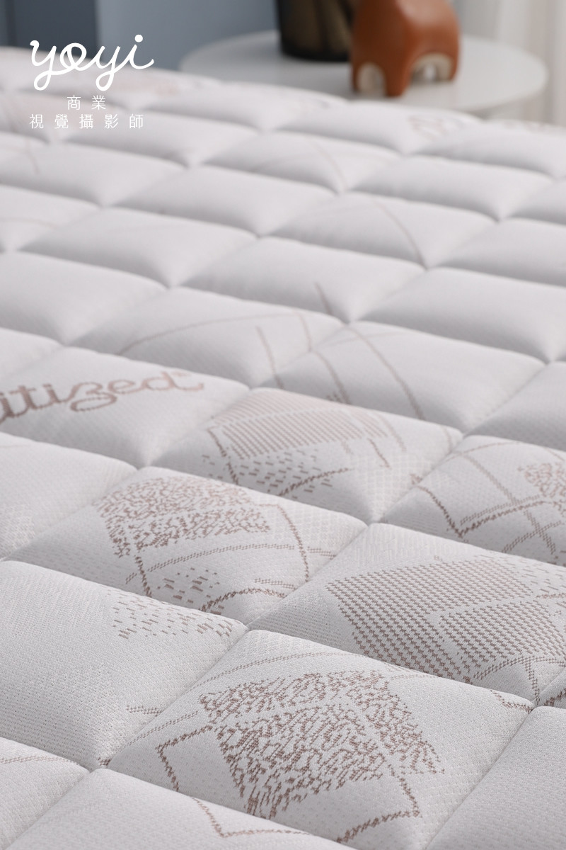 床墊商品攝影｜現代風灰色布質床架與機能床墊居家情境攝影 7