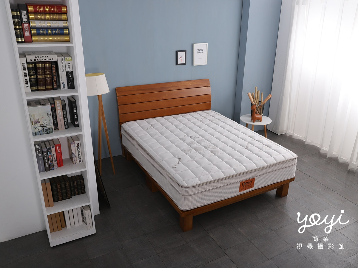 床墊商品攝影｜現代風灰色布質床架與機能床墊居家情境攝影 31