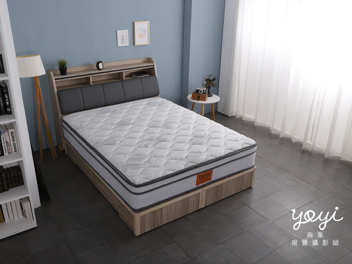 床墊商品攝影｜現代風灰色布質床架與機能床墊居家情境攝影 51