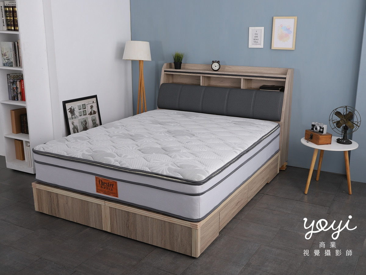 床墊商品攝影｜現代風灰色布質床架與機能床墊居家情境攝影 53