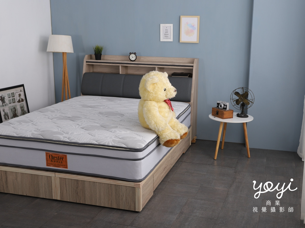 床墊商品攝影｜現代風灰色布質床架與機能床墊居家情境攝影 57