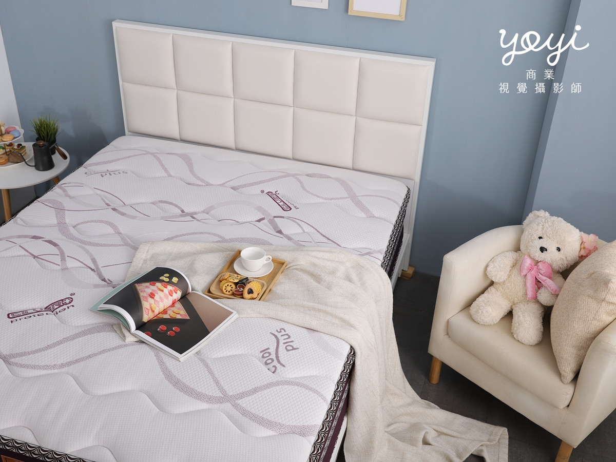 床墊商品攝影｜現代風灰色布質床架與機能床墊居家情境攝影 79