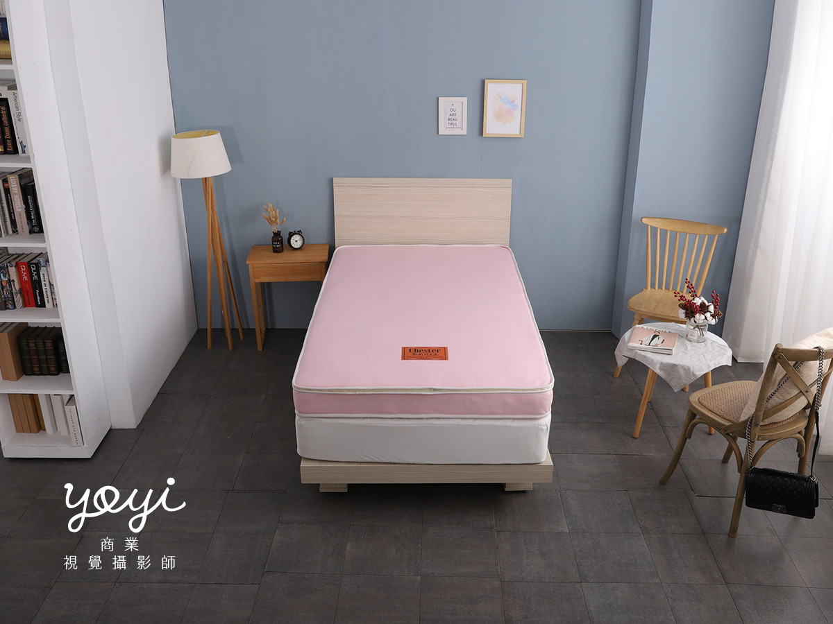 床墊商品攝影｜現代風灰色布質床架與機能床墊居家情境攝影 107