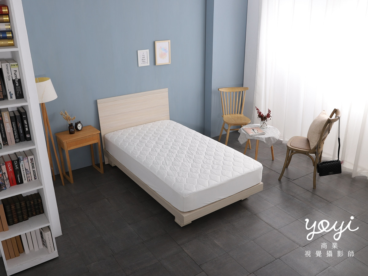 床墊商品攝影｜現代風灰色布質床架與機能床墊居家情境攝影 109