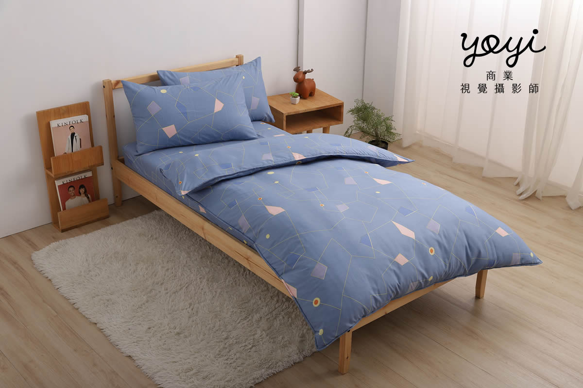 寢具商品攝影｜灰白質感碎花雙人床包組居家風格攝影 9