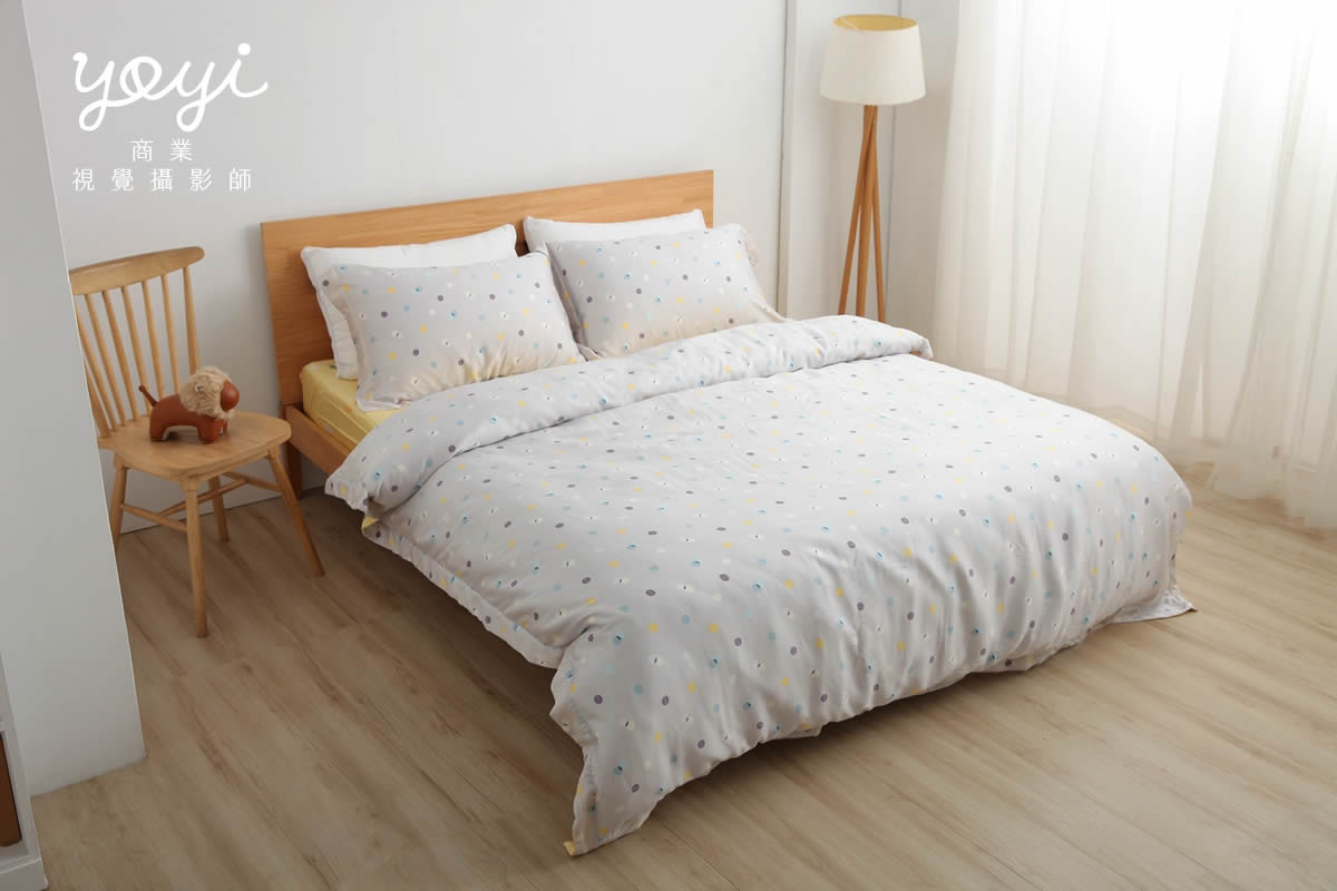 寢具商品攝影｜灰白質感碎花雙人床包組居家風格攝影 29