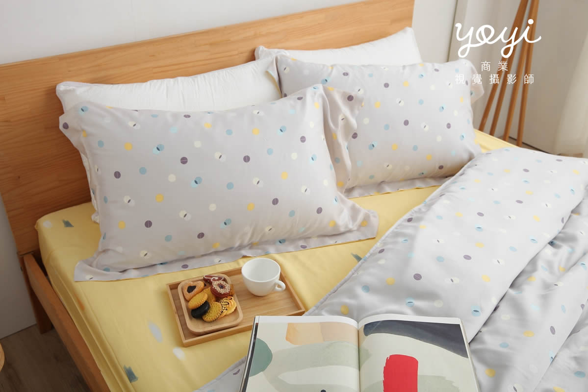 寢具商品攝影｜灰白質感碎花雙人床包組居家風格攝影 35