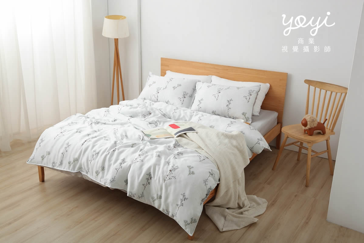 寢具商品攝影｜灰白質感碎花雙人床包組居家風格攝影 41