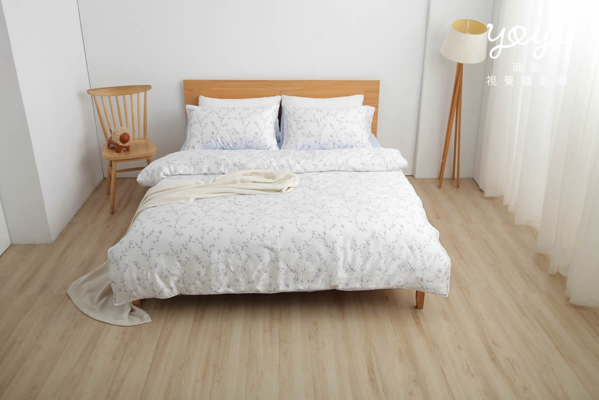 寢具商品攝影｜灰白質感碎花雙人床包組居家風格攝影 47