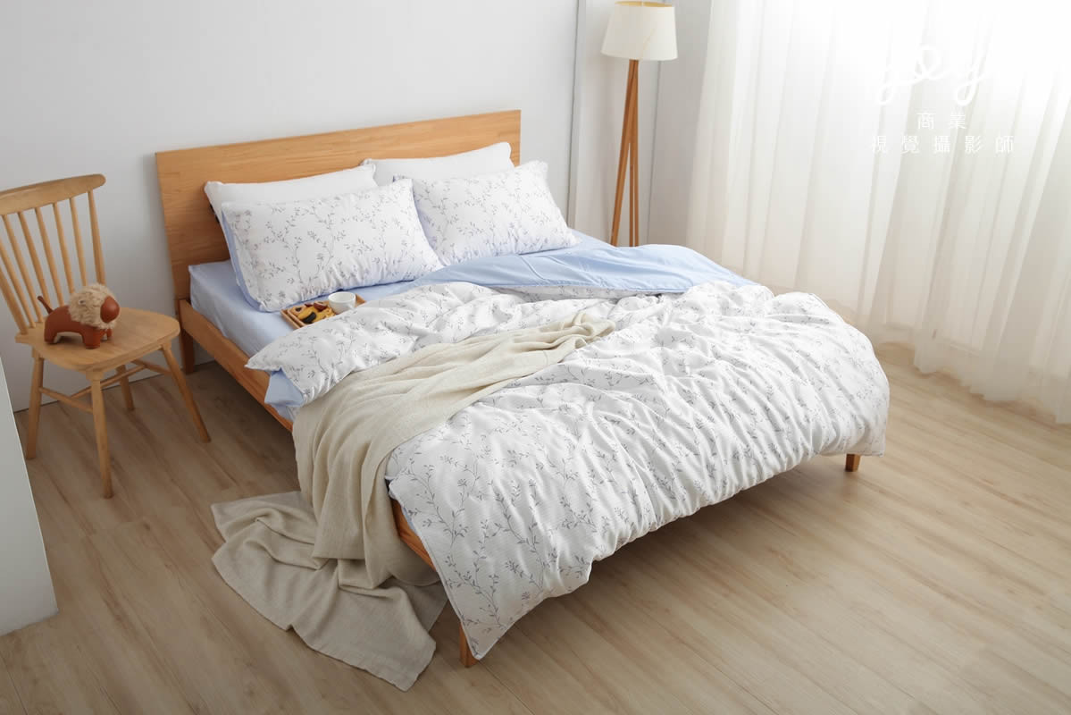 寢具商品攝影｜灰白質感碎花雙人床包組居家風格攝影 49