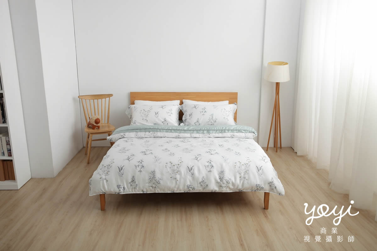 寢具商品攝影｜灰白質感碎花雙人床包組居家風格攝影 53