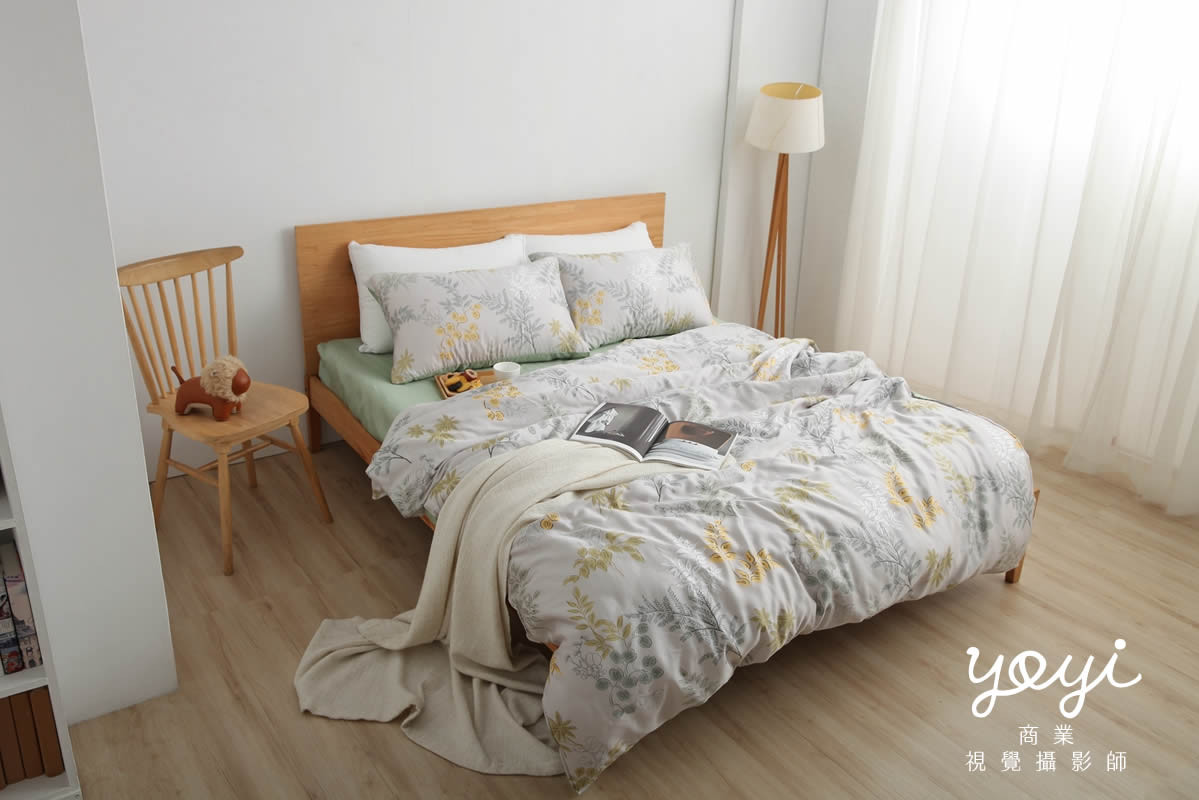 寢具商品攝影｜灰白質感碎花雙人床包組居家風格攝影 61