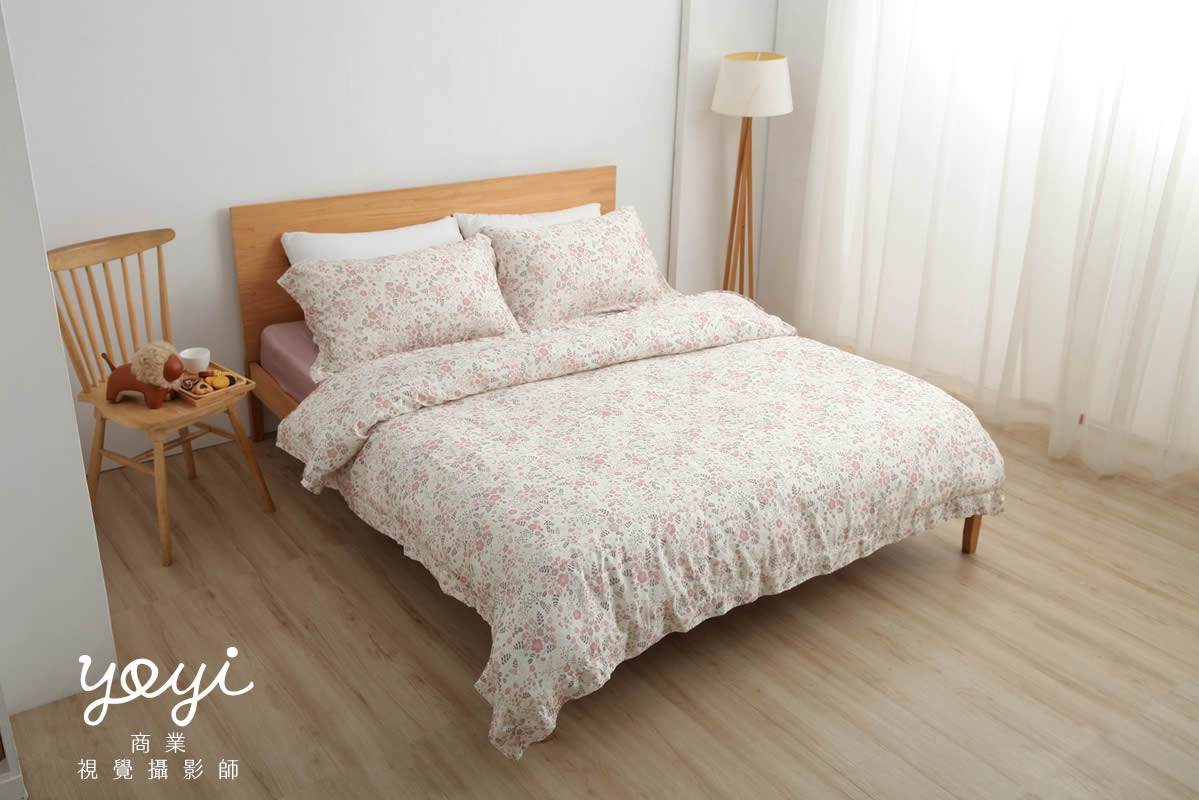 寢具商品攝影｜灰白質感碎花雙人床包組居家風格攝影 81