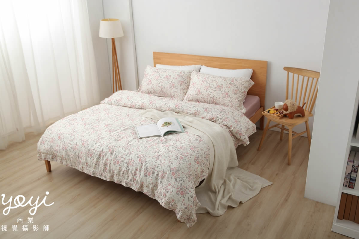 寢具商品攝影｜灰白質感碎花雙人床包組居家風格攝影 83