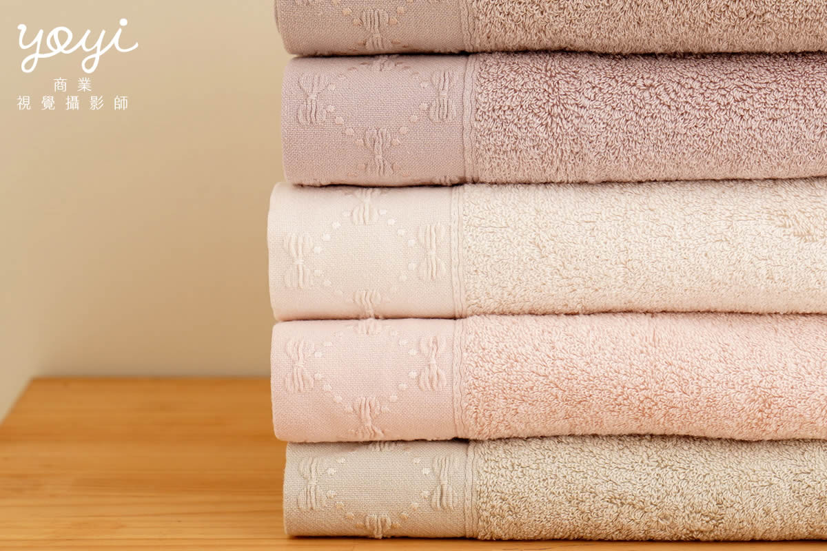 毛巾商品攝影｜粉嫩色系柔軟浴巾組合與居家生活美學情境攝影 41