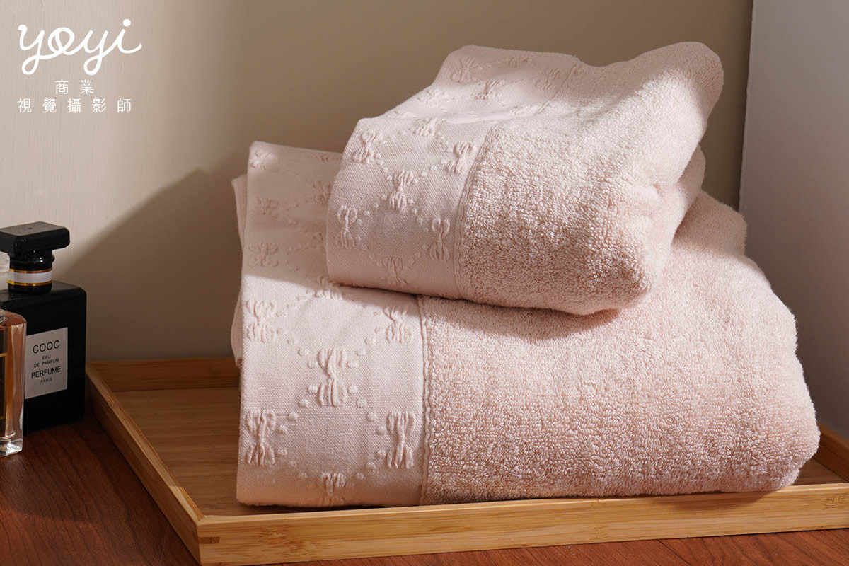 毛巾商品攝影｜粉嫩色系柔軟浴巾組合與居家生活美學情境攝影 45