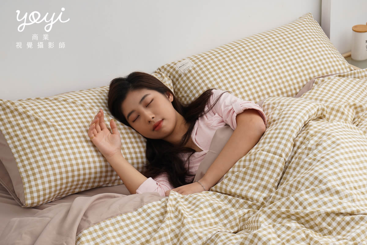 寢具商品攝影｜馬來西亞品牌藍白格紋雙人床包居家情境攝影 83