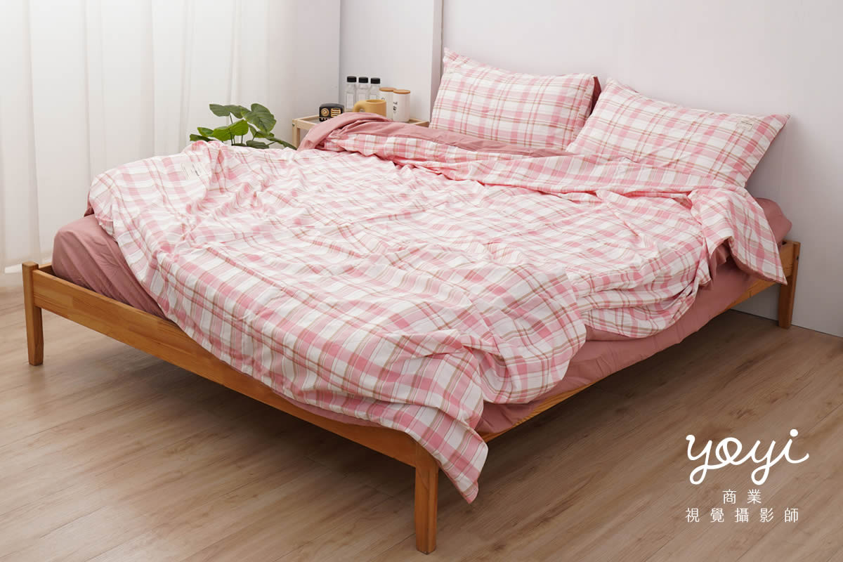 寢具商品攝影｜馬來西亞品牌藍白格紋雙人床包居家情境攝影 85
