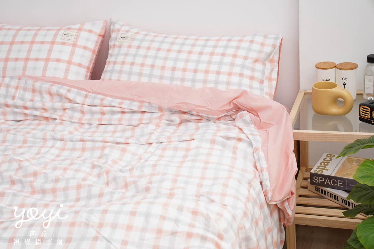 寢具商品攝影｜馬來西亞品牌藍白格紋雙人床包居家情境攝影 93