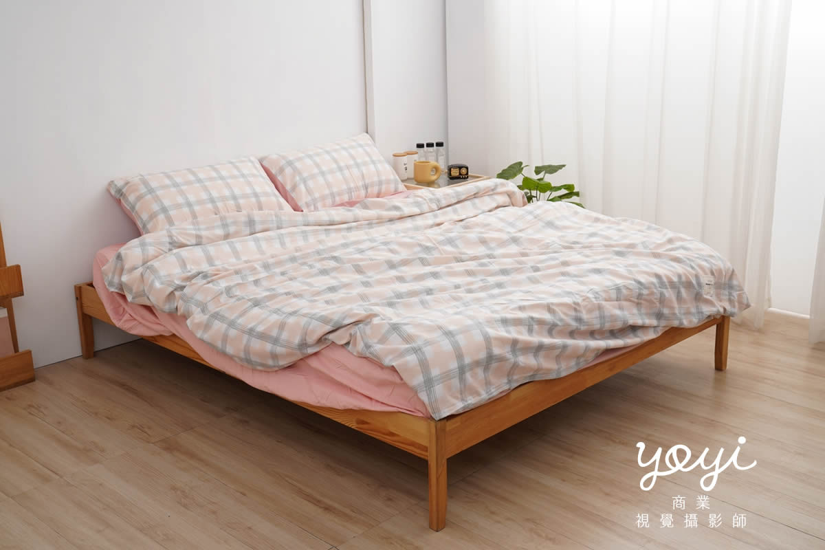寢具商品攝影｜馬來西亞品牌藍白格紋雙人床包居家情境攝影 101