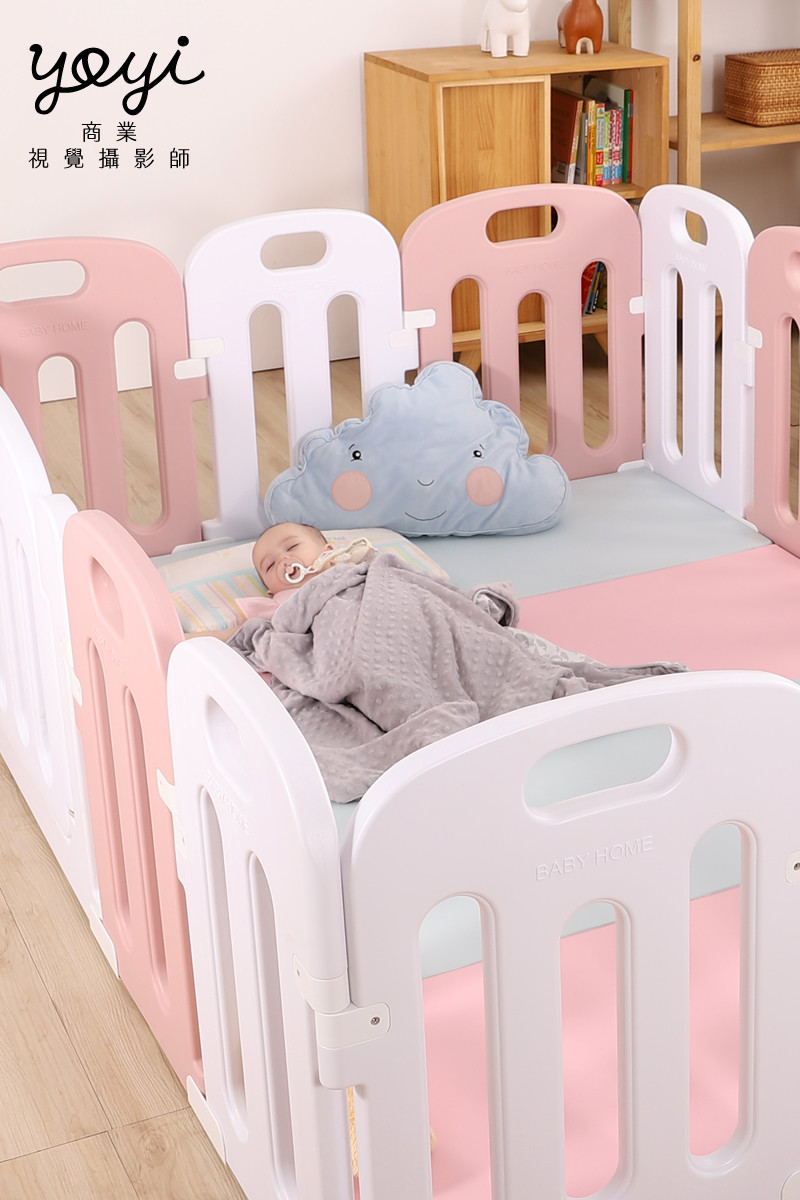 兒童用品攝影｜粉色安全護欄與幼兒居家生活情境攝影 29