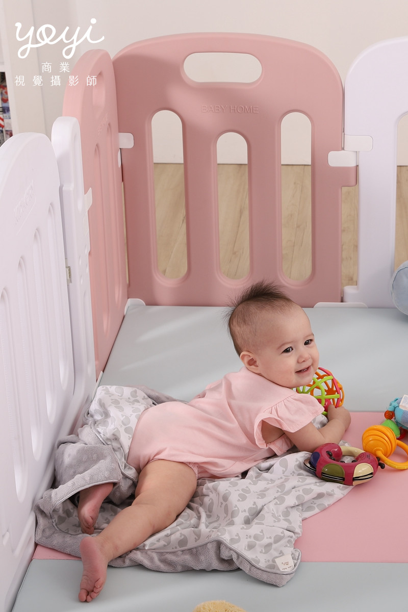 兒童用品攝影｜粉色安全護欄與幼兒居家生活情境攝影 39