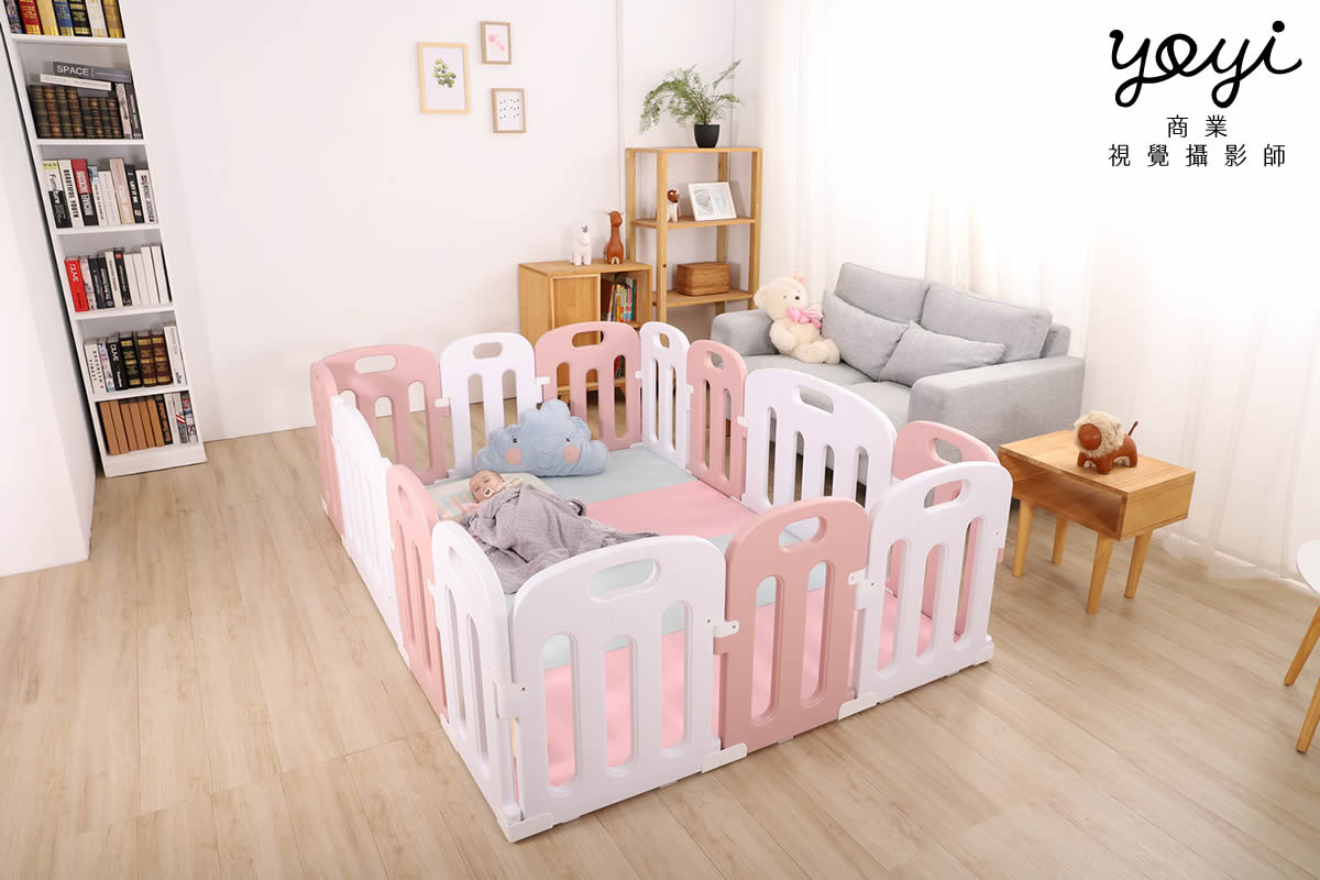 兒童用品攝影｜粉色安全護欄與幼兒居家生活情境攝影 89