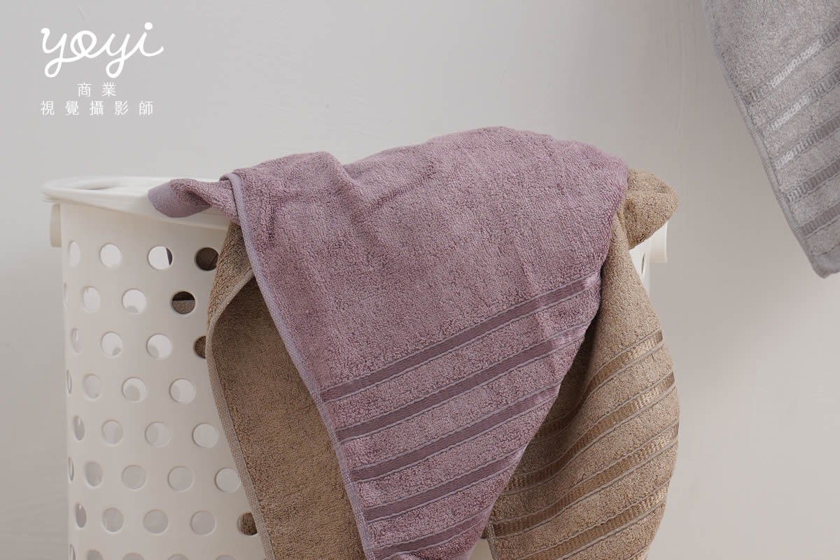 毛巾商品攝影｜質感灰粉配色浴巾與衛浴空間生活美學攝影 5