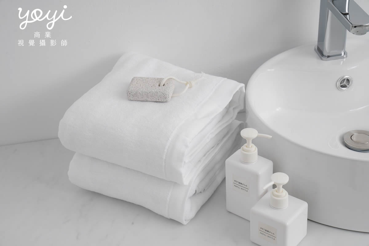 毛巾商品攝影｜質感灰粉配色浴巾與衛浴空間生活美學攝影 51