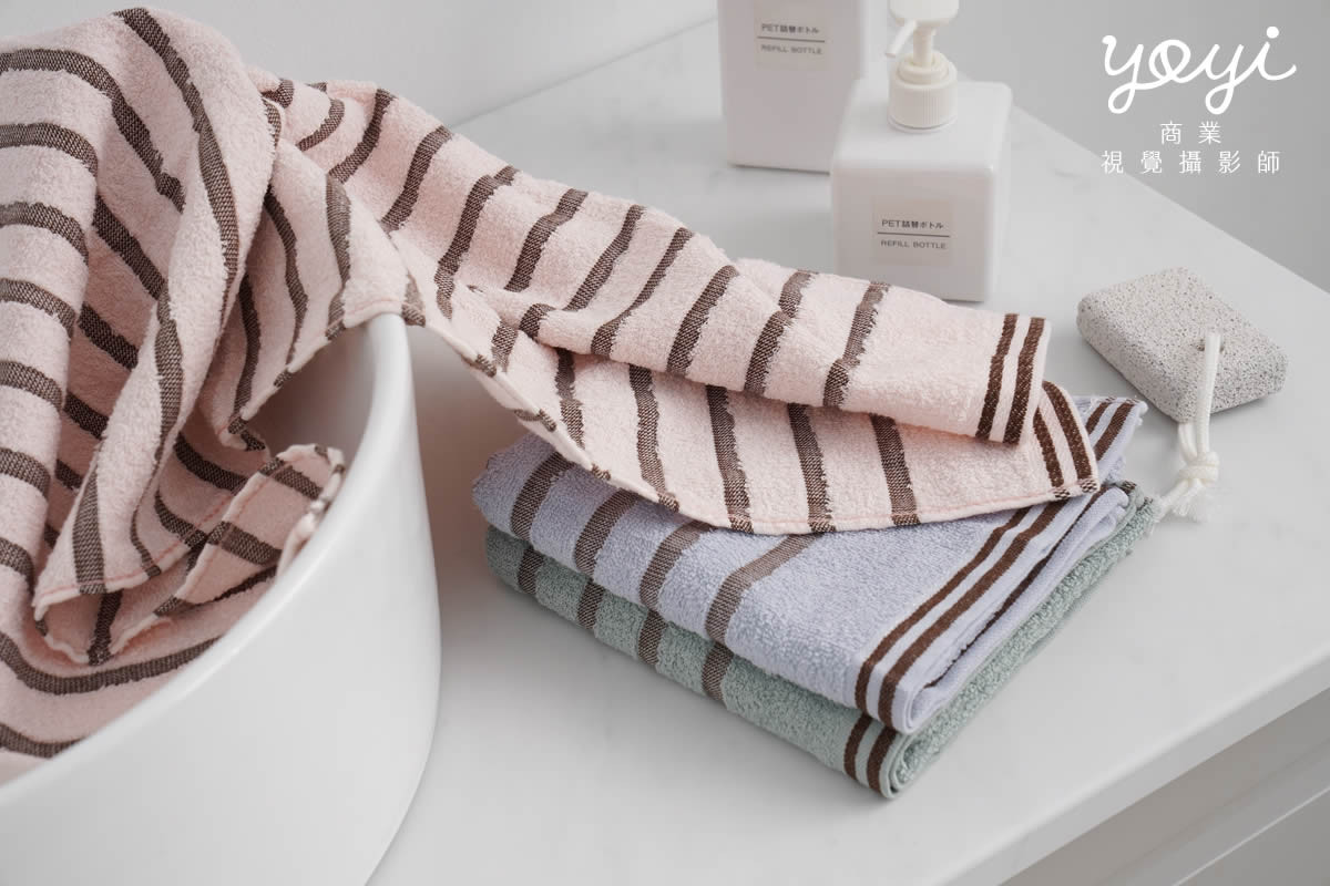 毛巾商品攝影｜質感灰粉配色浴巾與衛浴空間生活美學攝影 63