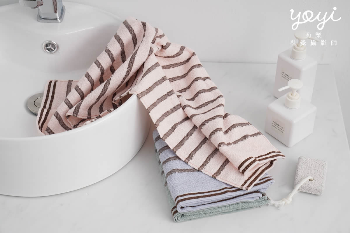 毛巾商品攝影｜質感灰粉配色浴巾與衛浴空間生活美學攝影 67