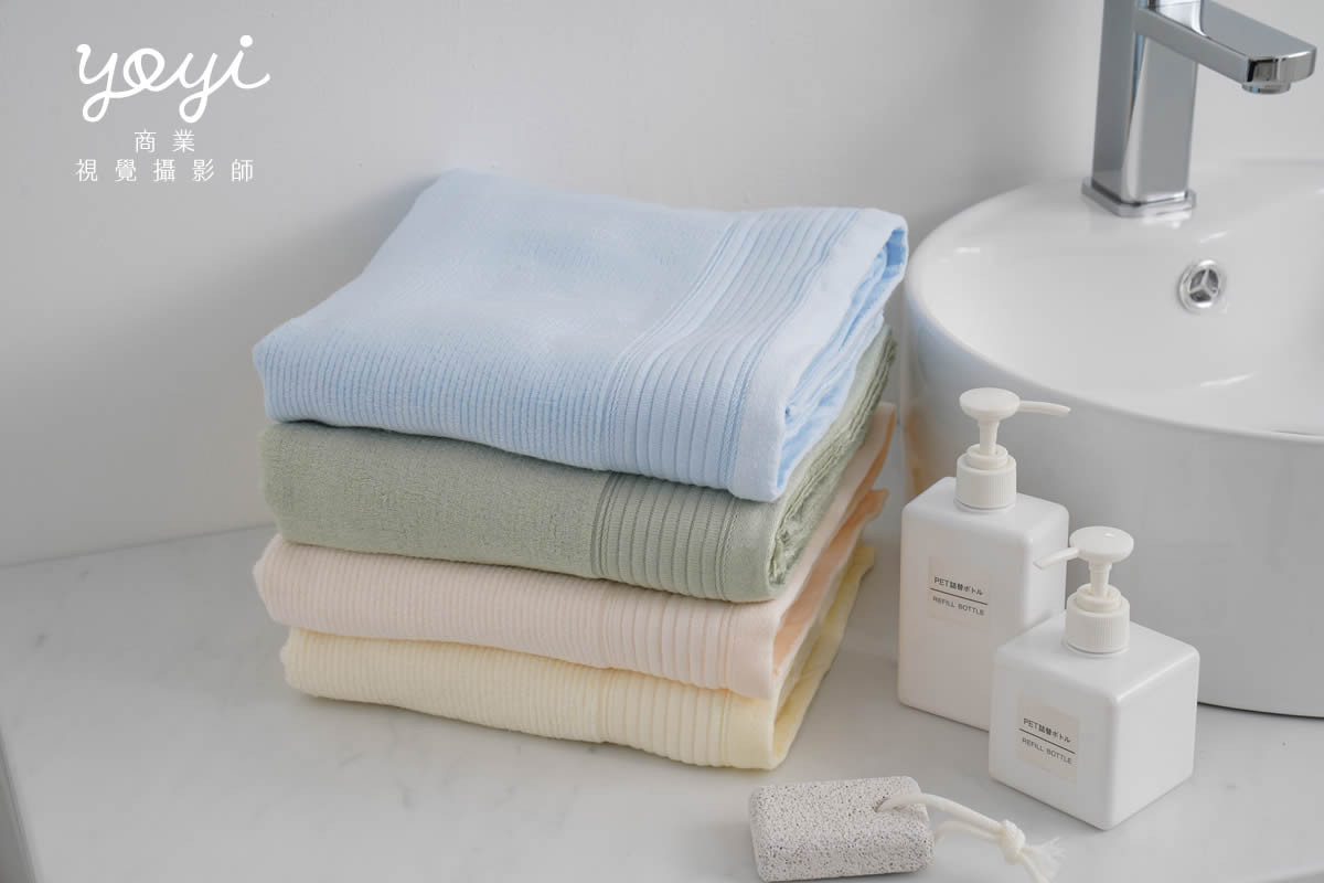 毛巾商品攝影｜質感灰粉配色浴巾與衛浴空間生活美學攝影 69