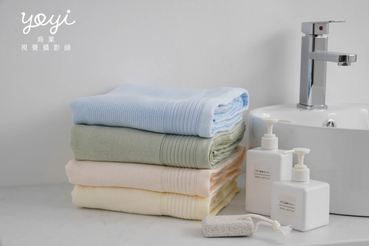 毛巾商品攝影｜質感灰粉配色浴巾與衛浴空間生活美學攝影 71