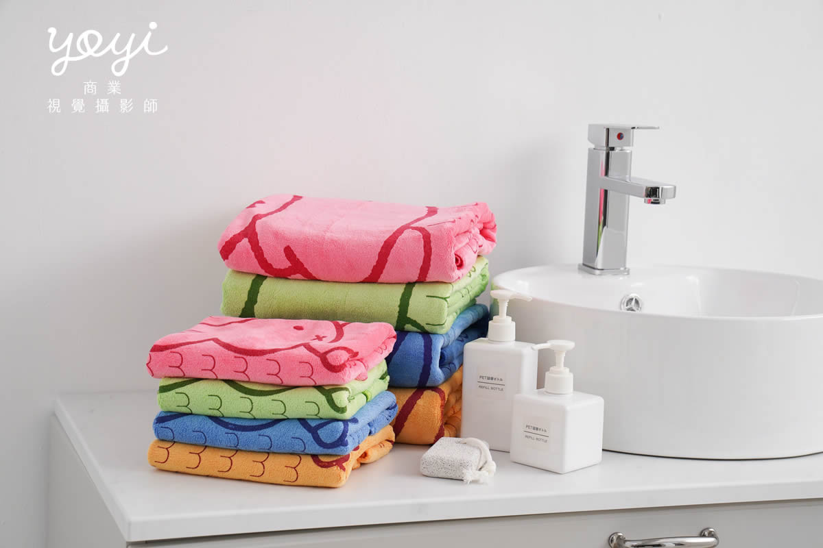 毛巾商品攝影｜質感灰粉配色浴巾與衛浴空間生活美學攝影 73