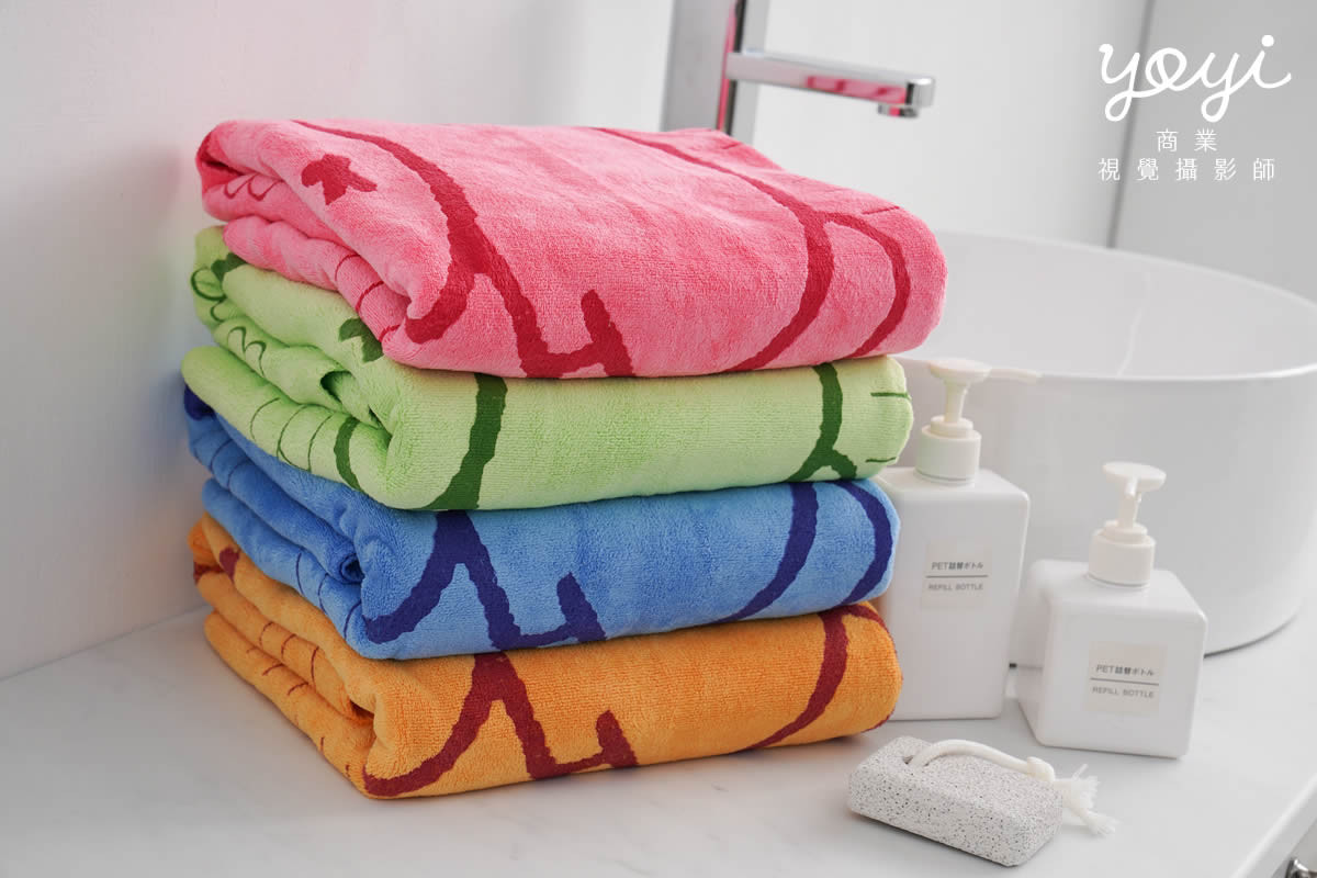 毛巾商品攝影｜質感灰粉配色浴巾與衛浴空間生活美學攝影 75