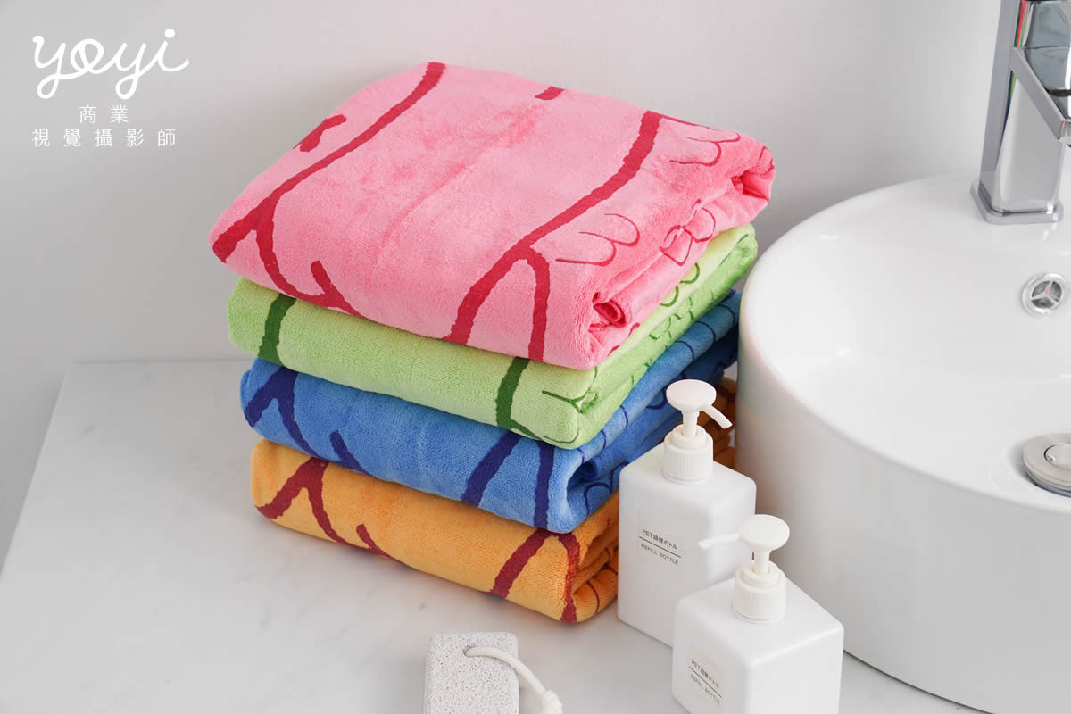 毛巾商品攝影｜質感灰粉配色浴巾與衛浴空間生活美學攝影 77