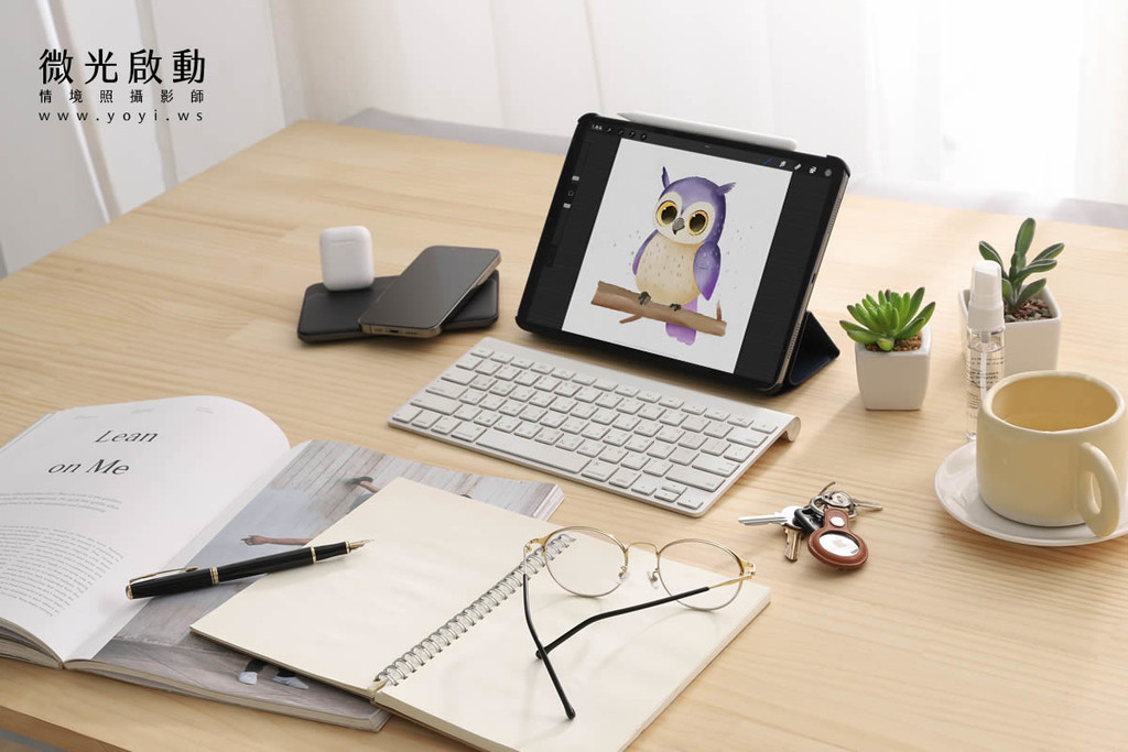 京普威爾iPad保護殼攝影，平板繪圖創作情境與筆槽收納展示