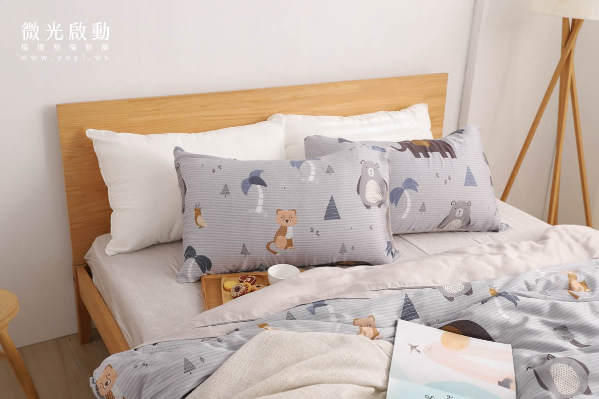 寢具商品攝影｜粉色系碎花圖騰雙人床包組居家風格攝影 53